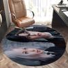 Wednesday Addams Chair Mat Round Rug-Office Carpet, Machine Washable, Non-slip, Suitable for Living Rooms, Bedrooms