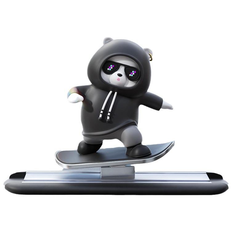 2025 Cross-Border Car Dashboard Bear Skateboard Ornament - Moving Cartoon Little Bear Decor