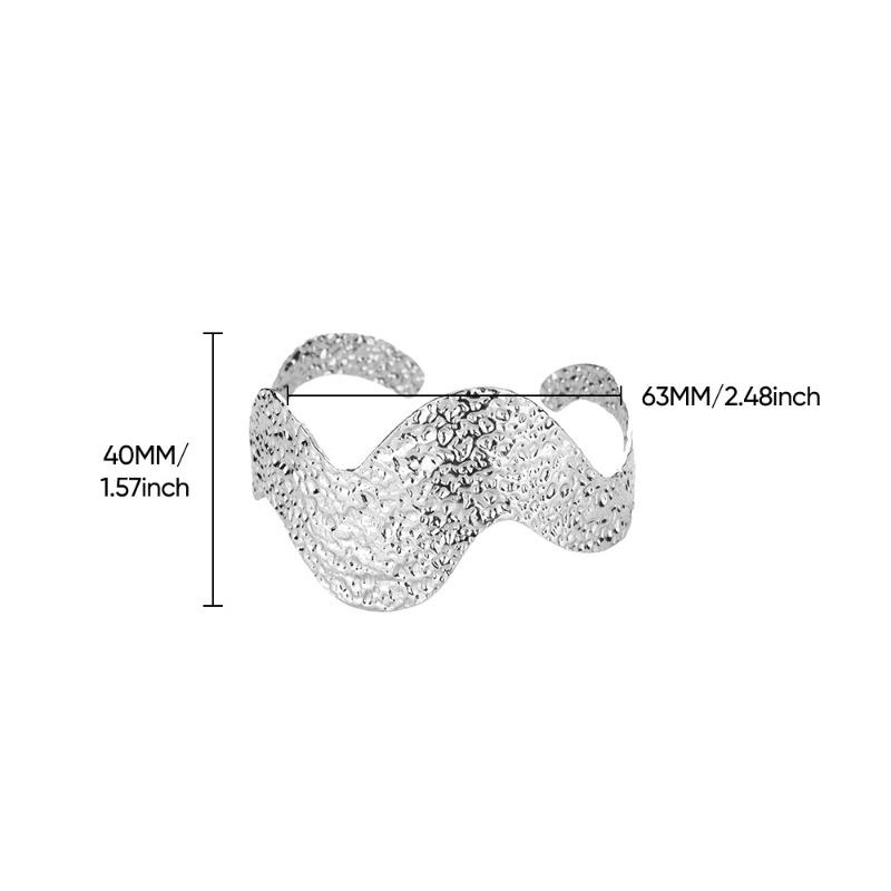 New Stainless Steel Simple Wide Version Open Bracelet Street Hip Hop Exaggerated Gold-plated Bracelet