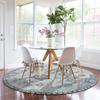 Large Ultra-thin Moroccan Trellis Round Rugs Non-Slip Washable Soft Throw Rug Vintage Circle Carpets for Living Room Bedroom
