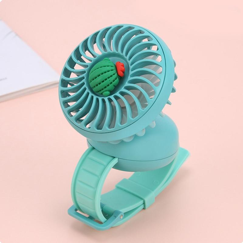 Portable Watch Fan Summer Mini Carry Wrist Fan Rotatable USB Rechargeable Air Cooling Fan Toy for Girls Boys