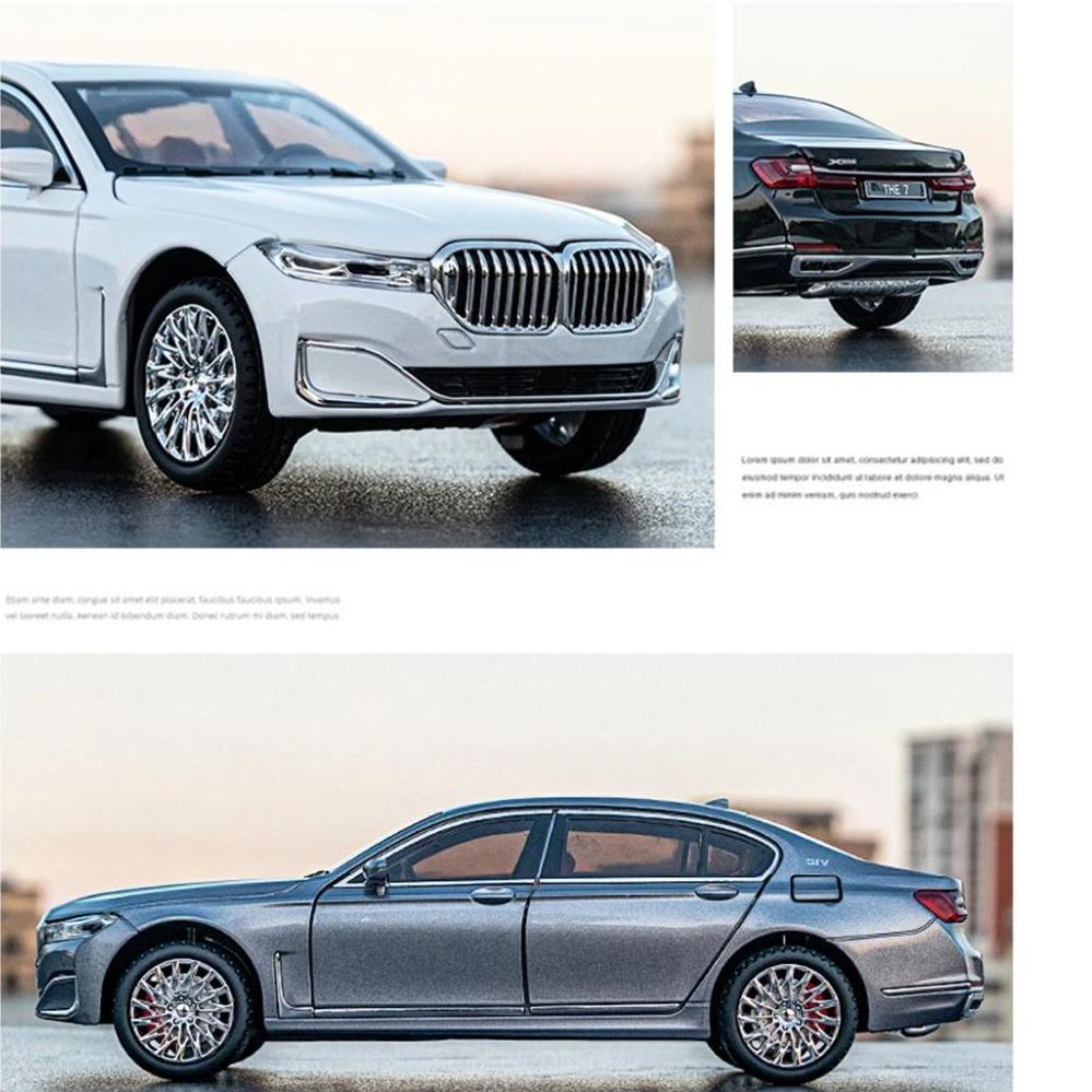 1/24 Scale BMW 760Li Toys Model Car Alloy Diecast Vehicle Model with Light and Sound Simulated Car Toy for Children Gifts Collection