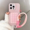 Suction Cup Stand Litchi Pattern Phone Case For iPhone 17 16 15 14 13 12 11 Pro Max X XS XR With Lanyard Rope Soft Bumper Cover
