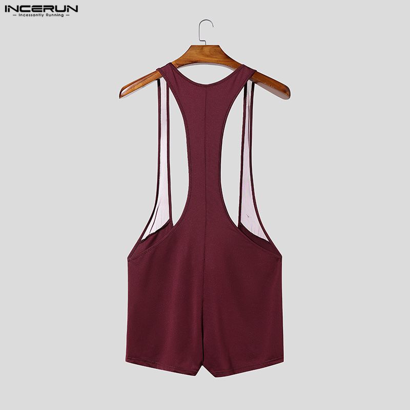 INCERUN Herren Langarm Ärmellos Enganliegend Bodysuits Einteiler Overalls Unterwäsche Playsuits
