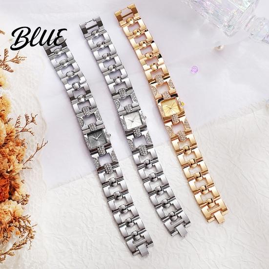 Orologio da polso formale da donna Braccialetto con strass Quadrante quadrato Classico Casual