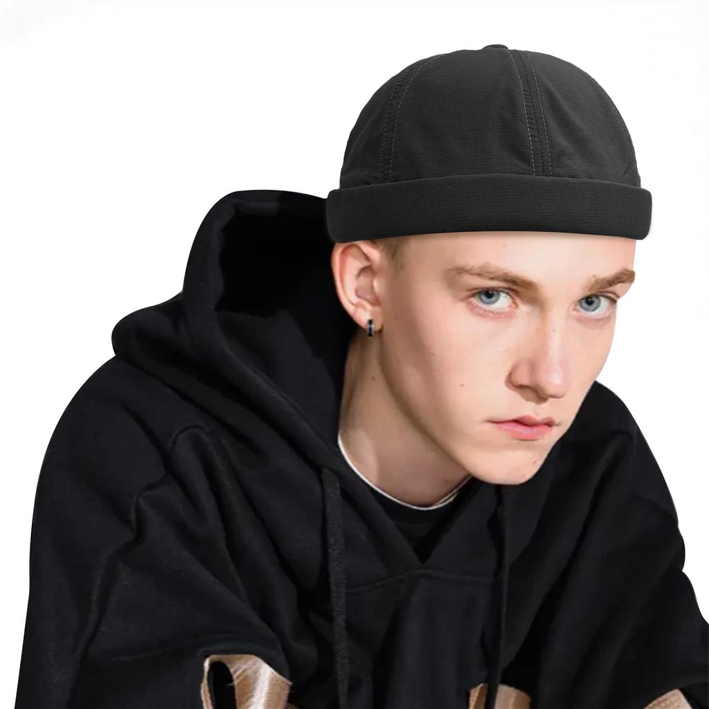 Clape Brimless Roll Round Brimless Sag for Outdoor Activities and Fishing Men's Cap, Lightweight, Breathable, Spring/Summer Fisherman's Cap, 6-Panel