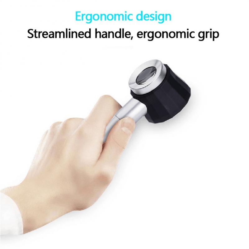 Magnifier 45X Dermatoscope Handle Smooth Clear Vision with Measure Scale 45X Type B Bigger Vision with UV Light