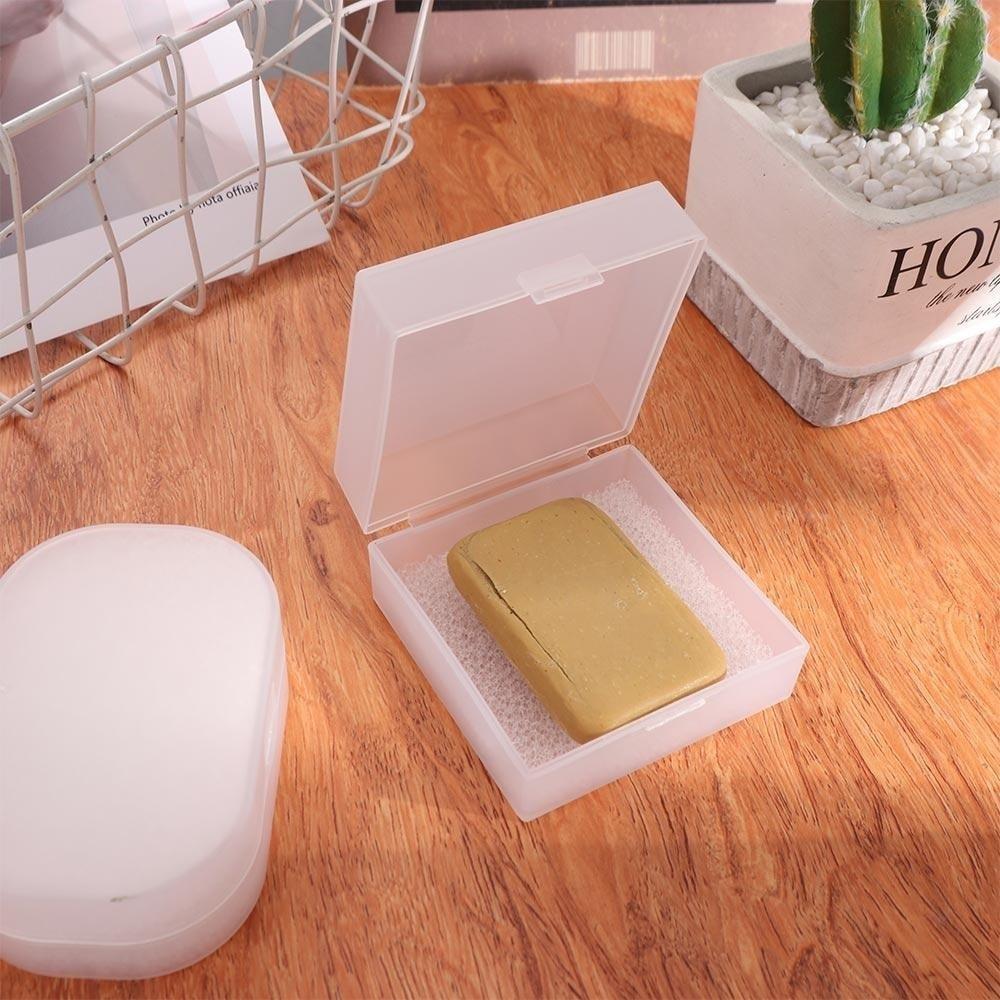 Transparent Soap Dish Sponge Soap Holder Creative Soap Box with Cover  Home