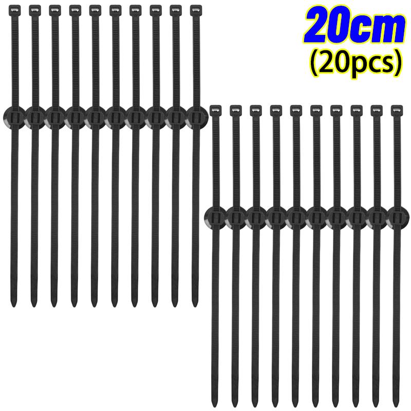 Universal Car Wiring Harness Fastener Clip Push Mount Cable Tie Nylon Zip Tie Auto Wire Loom Fixer Retainer Strap Set 15cm 20cm