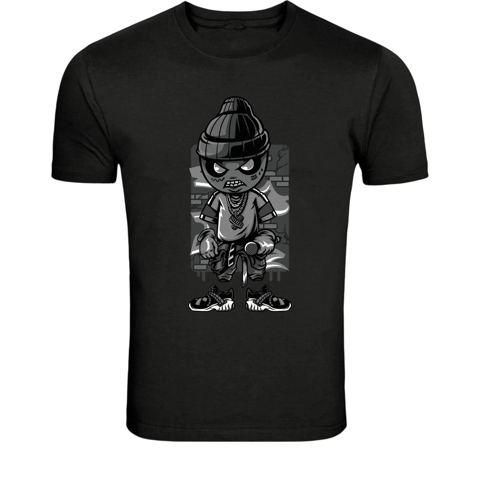 Street Rapper Gangster Cartoon T-Shirt - Urban Hip Hop Character XXXXL