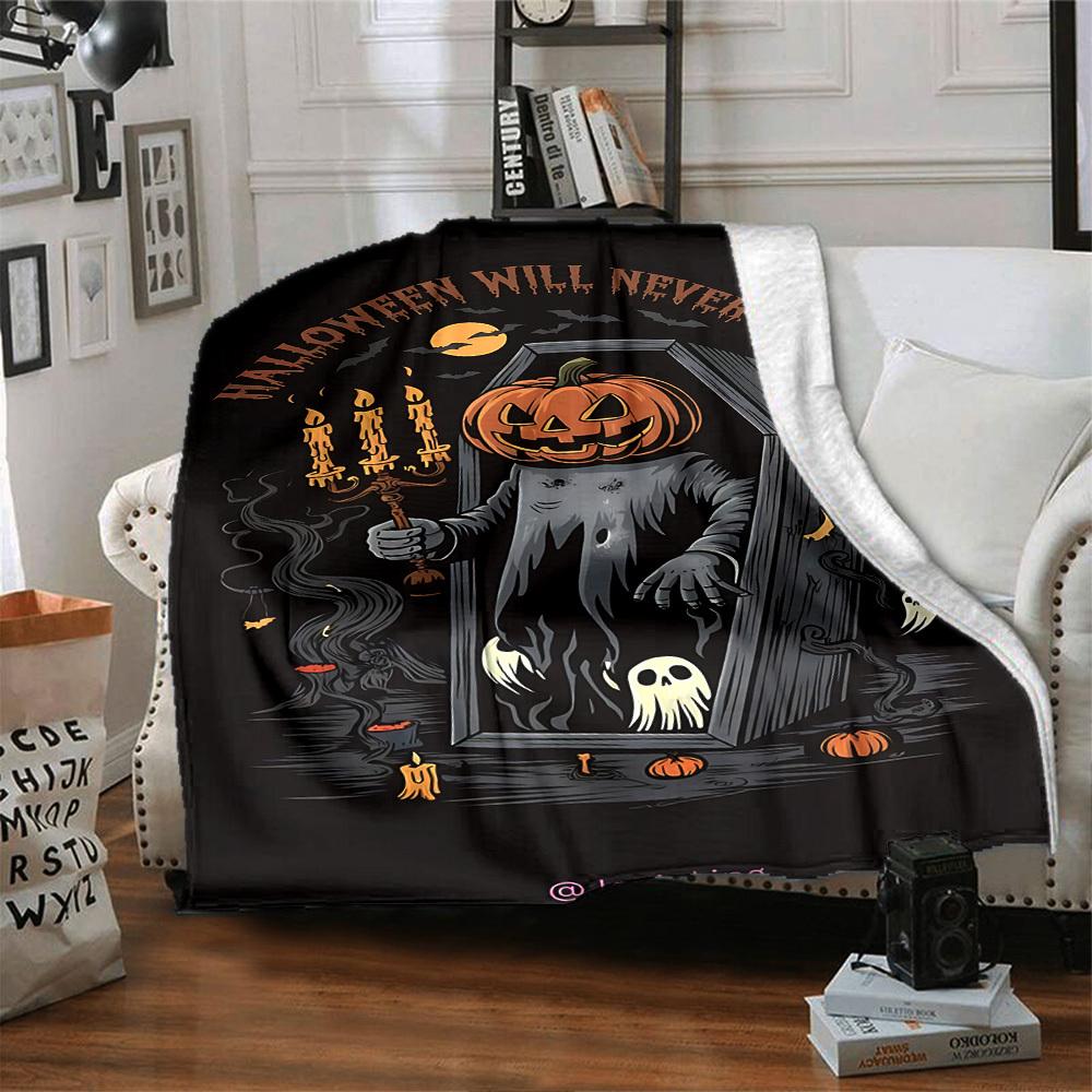 1pc Halloween, coffin Throw Blanket Soft Flannel, Cozy All Season Polyester Perfect for Home, Office