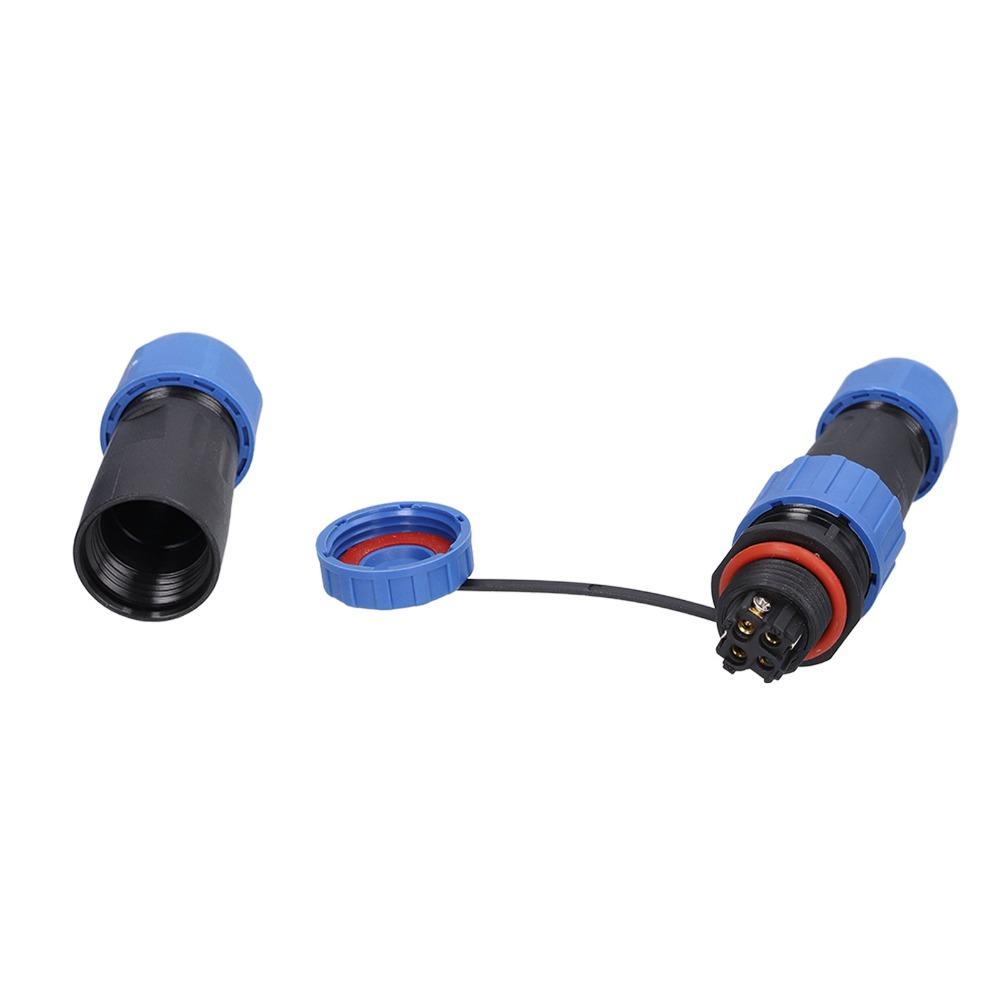1 Set 4 Pin Aviation Connector 380V 5A IP68 Plug Gold Plated Copper Pin Male and Female Screw Crimp Connector