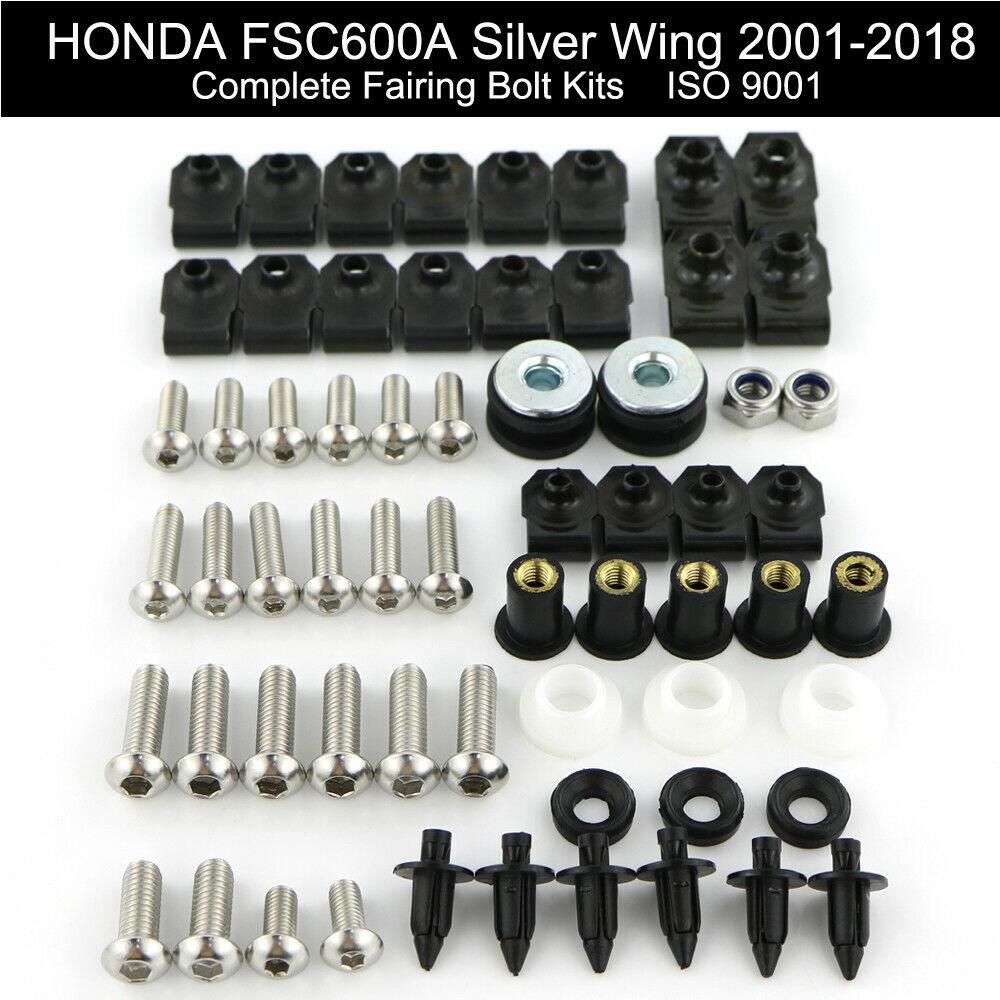 Passend für HONDA FSC600A Silver Wing 2001-2018 Komplette Verkleidung Vollverkleidung Schrauben-Kit Muttern Clips Abdeckschrauben Edelstahl