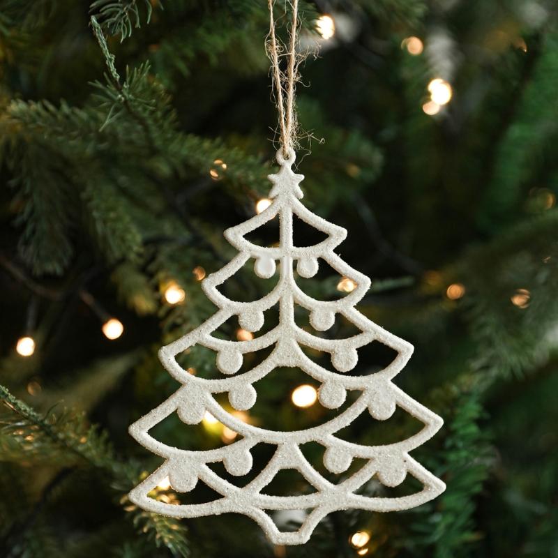 Weiße Kunststoff-Weihnachtsbaumdekorationen Bruchsichere Weihnachtskugeln Hängedekoration für Feiertagsbaumschmuck