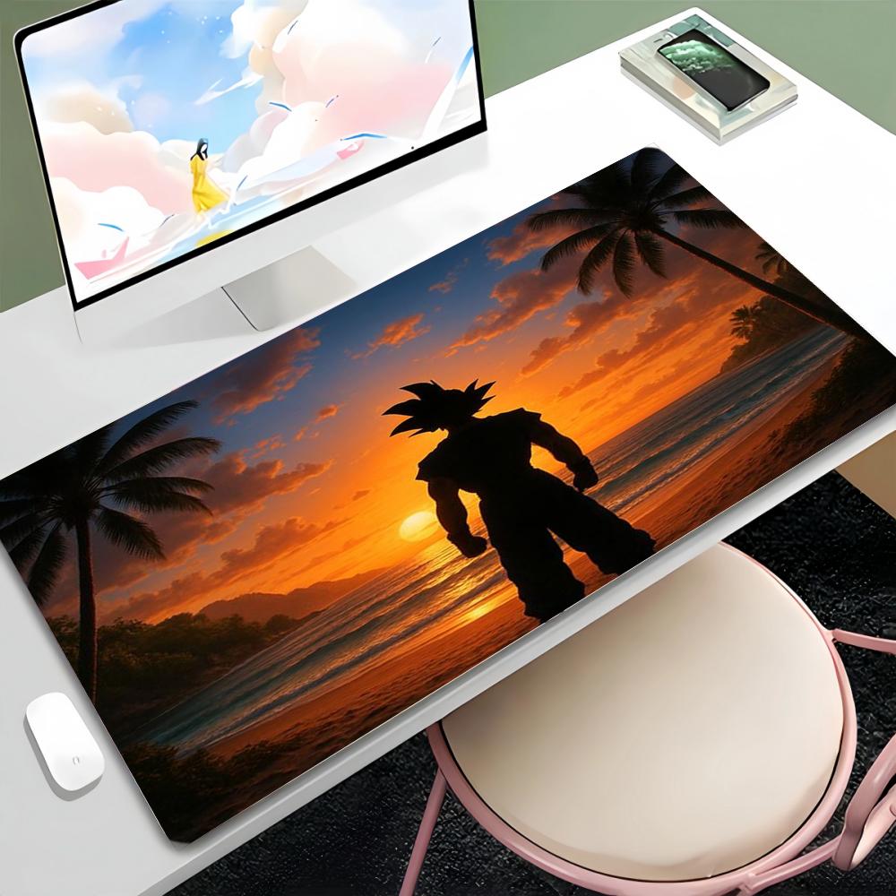 Dragon Ball Son Goku Mauspad PU-Leder Anime-Merchandise Japanischer Anime Große Größe Schreibtischunterlage Genähte Kante