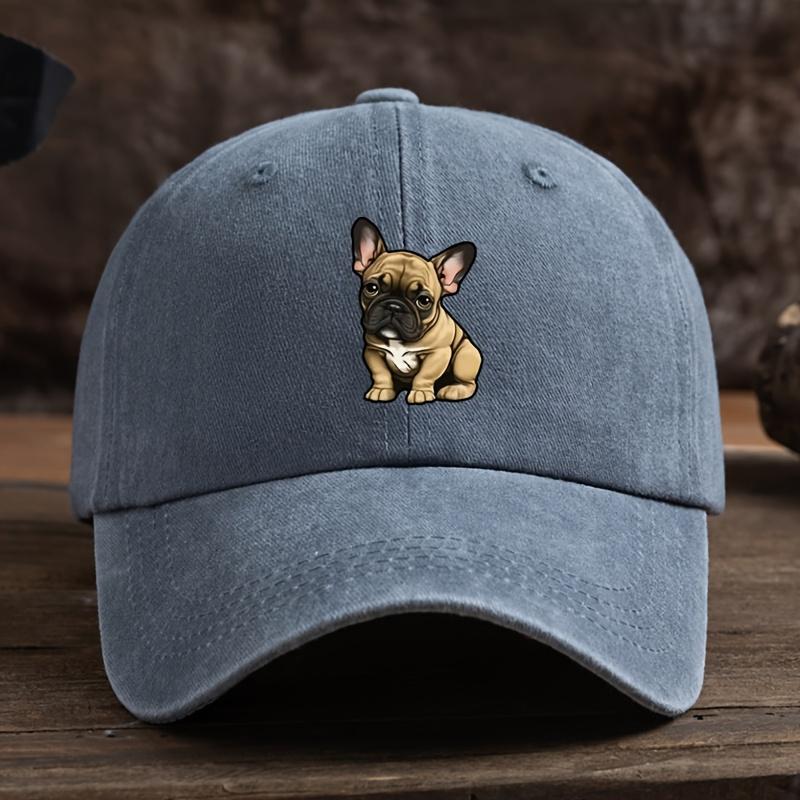 Adjustable Sunscreen Baseball Hat with Fighting Dog Pattern for Men and Women Outdoor Fashion Design Durable Headpiece