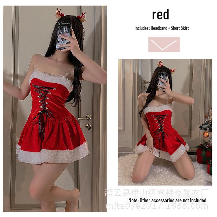Red Christmas Bunny Cosplay Lingerie for Influencers & Streamers