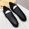 Fashion 2025 Spring Black Bling Women Flats Elegant Pointed Toe Footwear Classic Bowknot Shallow Slip-on Soft Sole Date Shoes for Lady