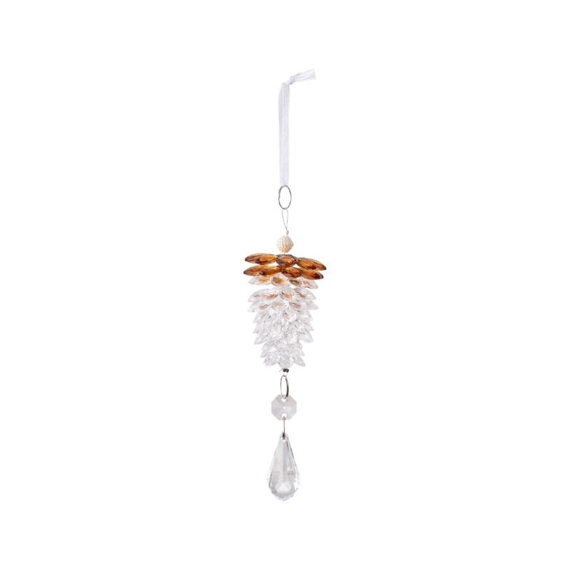 Realistic Acrylic Pinecone Christmas Tree Hanging Decoration Transparent Pine Cone Festival Home Ornament