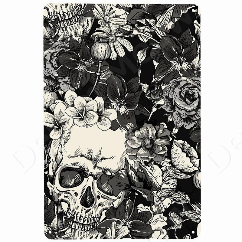 Skeleton Vintage Metal Tin Sign, You and Me We Got This Skull, Retro Plate for Bar, Pub, Cafe, Wall Decor, Love Gifts for Fam