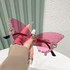 2026 New Luxury Diamond Butterfly Sunglasses for Women Oversized Rimless Retro Personality Eyewear for Party Dance & Performance