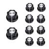 Miwayer 10Pcs Potentiometer Volume Control Knob Silver Tone Top 1/4"Shaft w/Set Screw /for Guitar Effect Sound Pedal Replacement