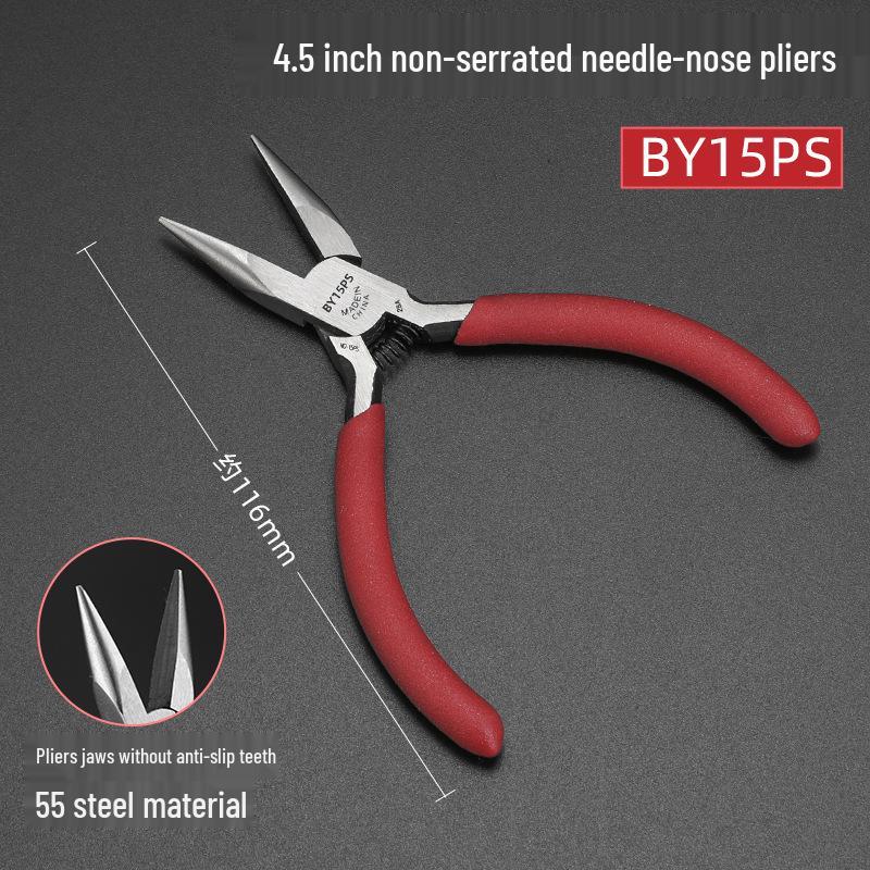 High-Quality Precision Needle Nose Pliers - 5 & 6 Inch, Handmade Jewelry Pliers, Round Bent Flat Nose, Toothless Design