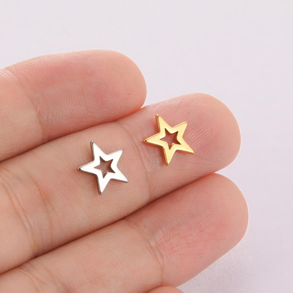 Teamer 5pcs Stainless Steel Charms for Jewelry Making DIY Accessories Sun Star Heart Moon Pendant for Bracelet Necklace Earrings