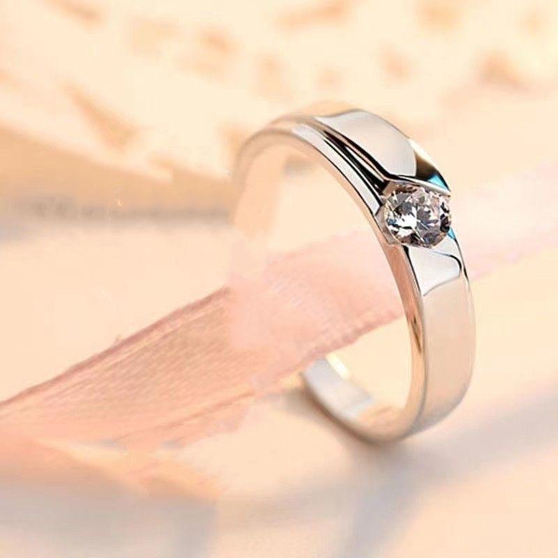 

Women s Alloy Six-Claw Zircon Engagement & Wedding Ring – Elegant Couple Style Adjustable