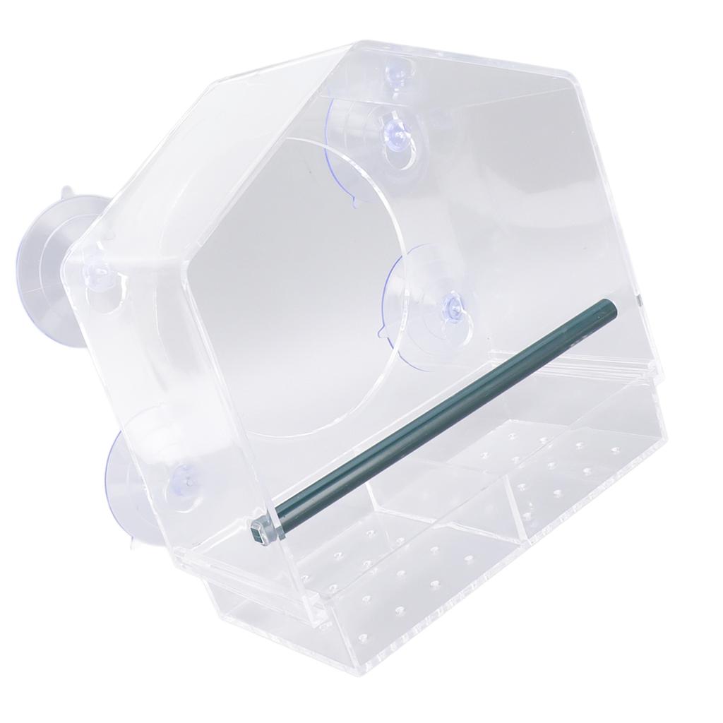 Window Bird Feeder Clear Sturdy Acrylic Window Bird House Feeder with 4 Suction Cups