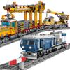 Technical City Power MOC Train Bricks 3D Model Railway Track Locomotive Building Blocks Subway Car Children Toys Christmas Gifts