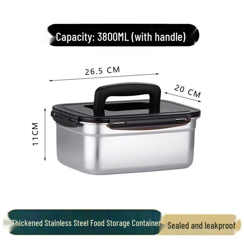 304 Stainless Steel Square Lunch and Storage Box with Lid