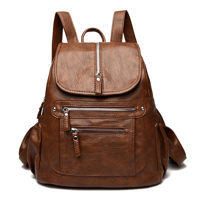 Frauen Große Kapazität Rucksack Geldbörsen Hohe Qualität Leder Weibliche Vintage Tasche Schule Taschen Reise Rucksack Damen Bookbag Rucksack