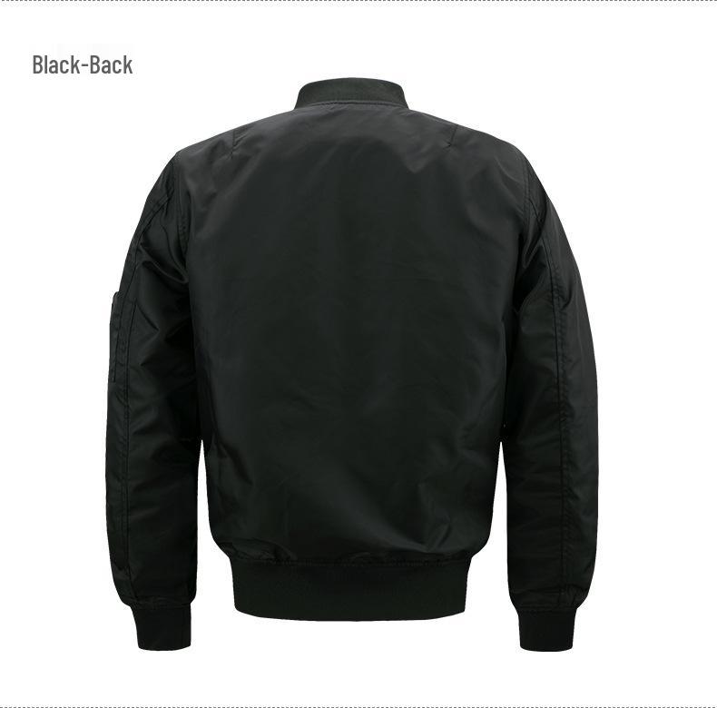 Plus Size Men's MA-1 Pilot Jacket - Sporty Stand-up Collar Casual Wear