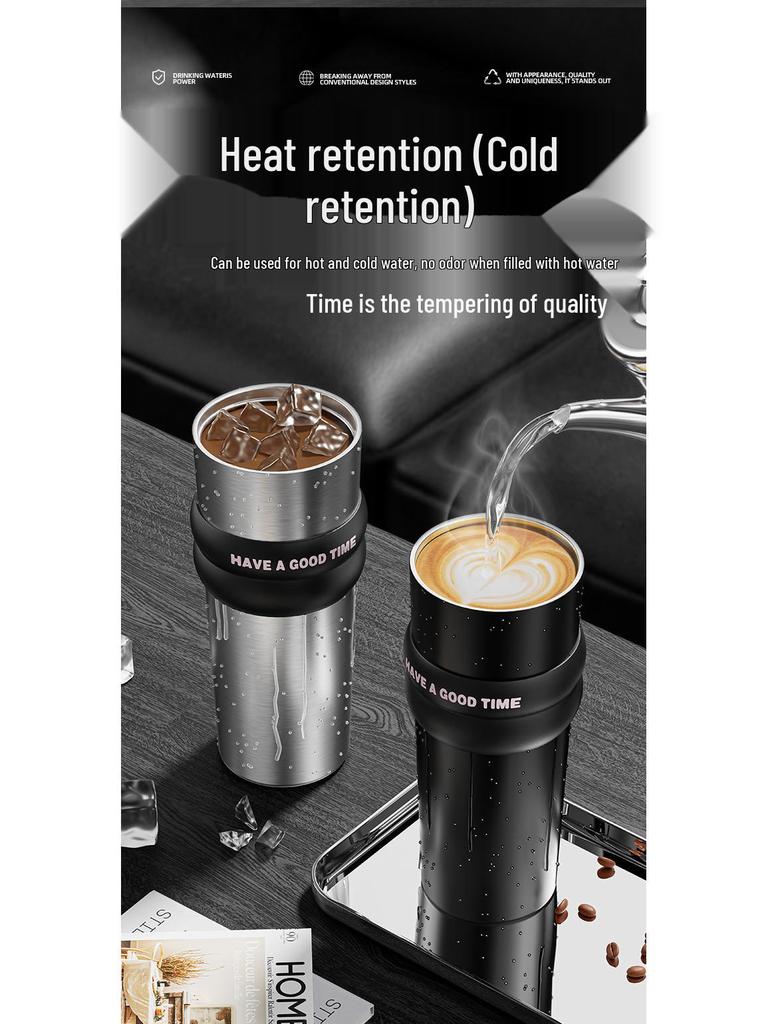 316 Stainless Steel Insulated Travel Mug - Large Capacity Straw Cup for Men & Women