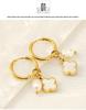 18K Gold-Plated Stainless Steel Clover Pearl Earrings - European & American Fashion for Women