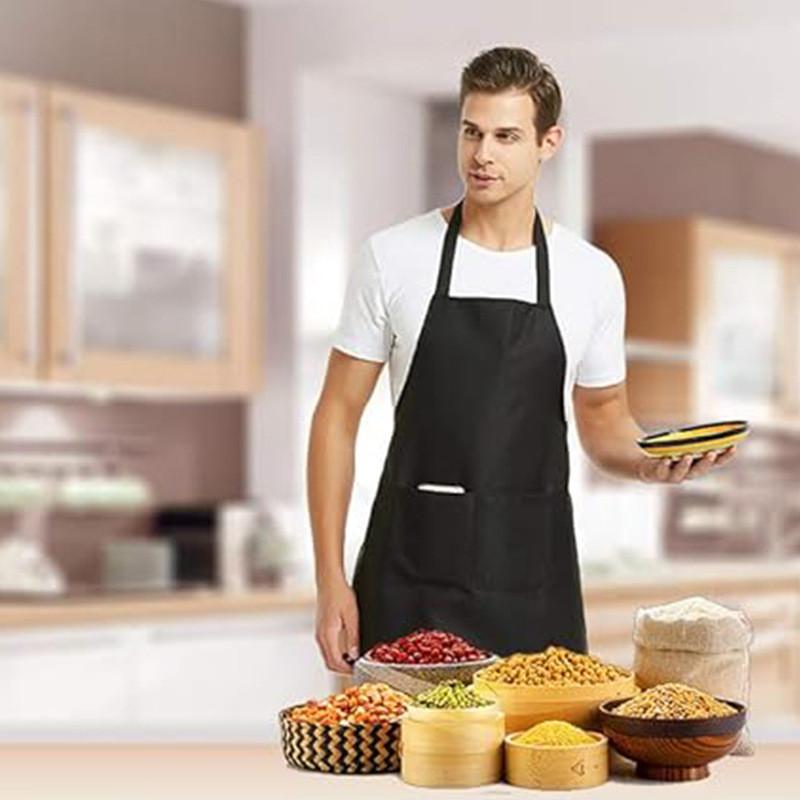 Moderner Polyester-Schürze mit einfarbigem Design für Restaurant- und Küchengebrauch