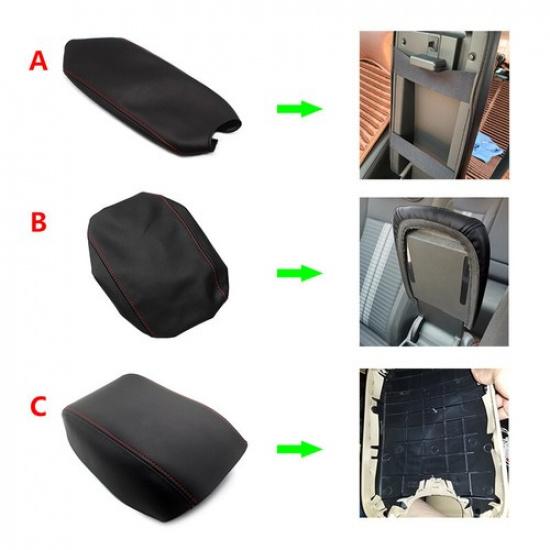 Black Leather Car Center Armrest Box Protection Cover For VW Golf 6 2010-2013