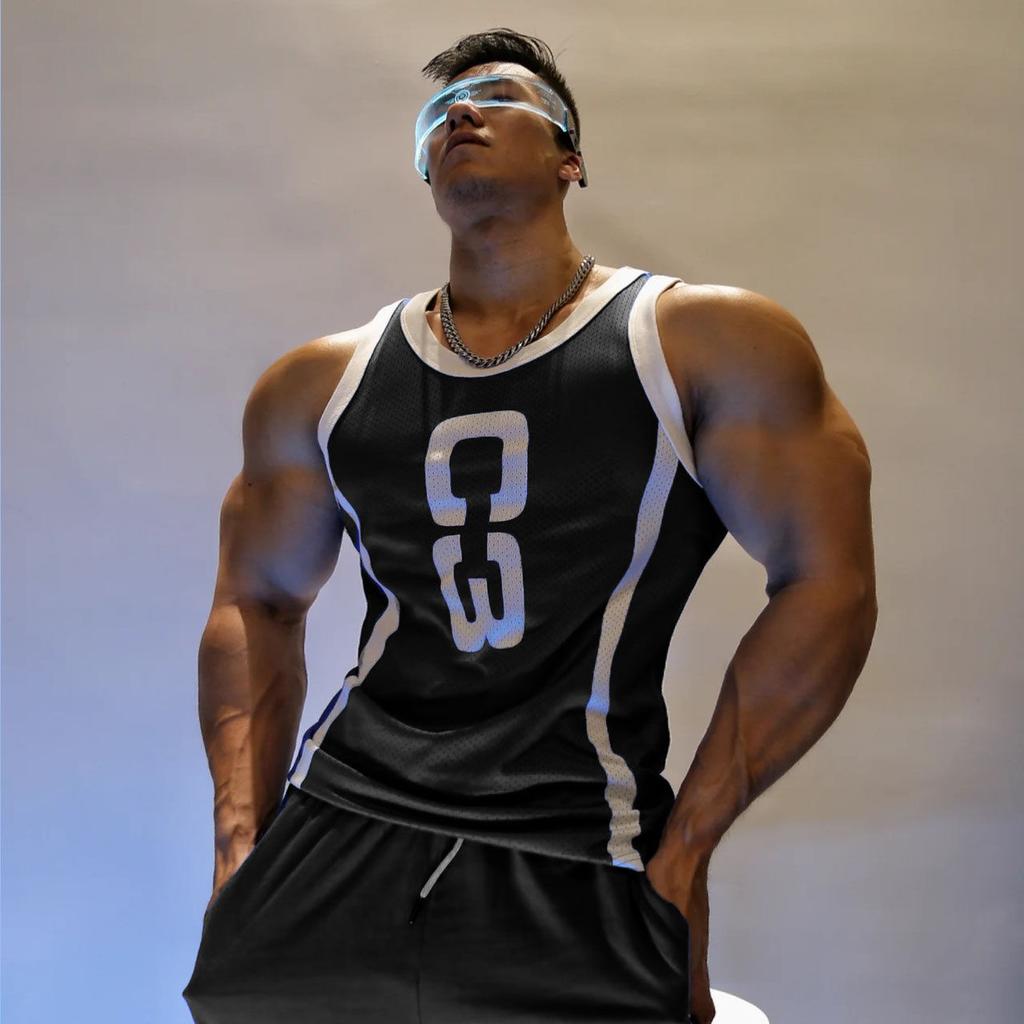 Men's Summer Sleeveless Vest Pattern Printing Casual Tshirts Loose Basketball Gym Outdoor Sports Tops