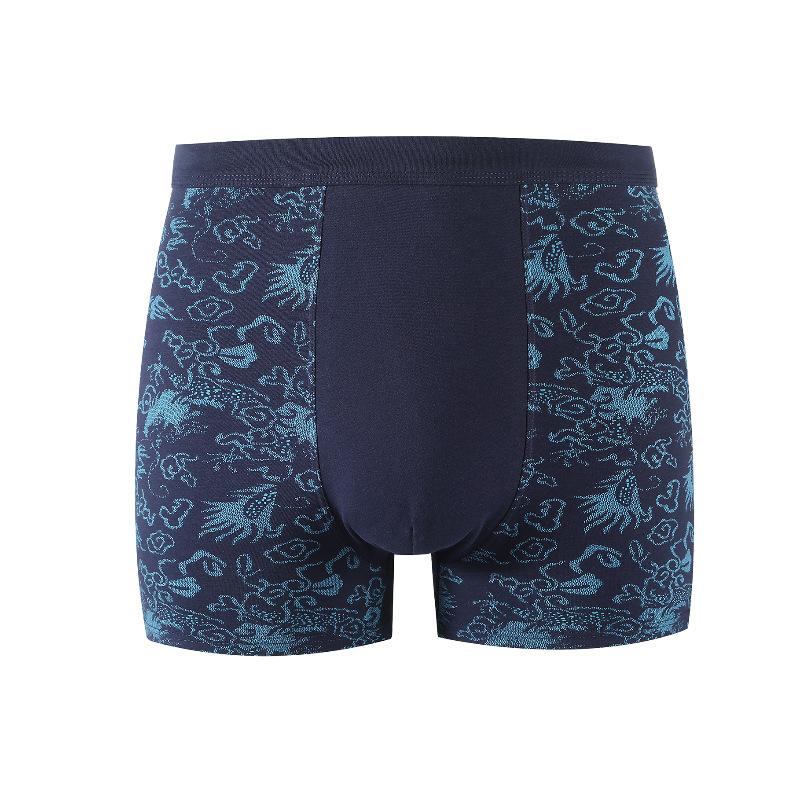 Men's Printed Underwear Loose Deep Cut Shorts Printed Square Corner Shorts