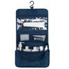 Navy Blue Hanging Toiletry Bag Polyester Waterproof Cosmetic Bag Multifunctional Pockets Foldable Foldable Makeup Bag Travel