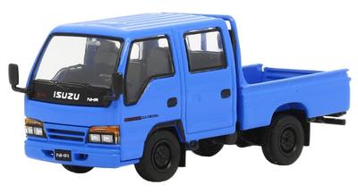 Genesis Company MODELL 1 Maßstab 1/64 Isuzu Elf (NHR) Doppelkabine Leichter LKW - Blau Linkslenker (Fertiges Modell) T66639