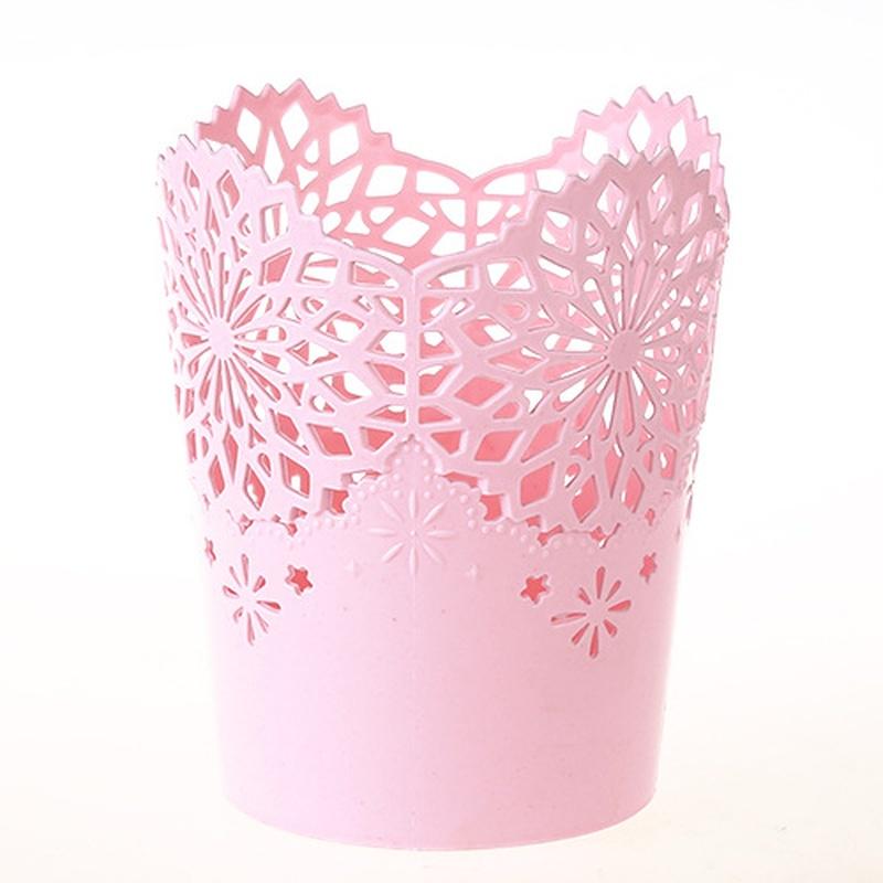 2 Stück Mini-Kunststoff-Durchbruch-Spitzen-Aufbewahrungsröhrchen Büro-Schreibwaren Schreibtisch-Aufbewahrungs-Anordnungsbehälter Dekor