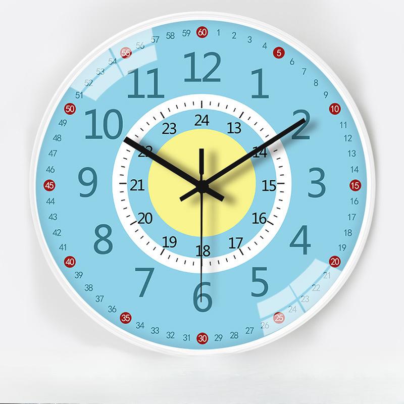 10-inch 25cm Learning Early Education Automatic Time-to-time Radio Clock Home Living Room Bedroom Mute Clock Hanging