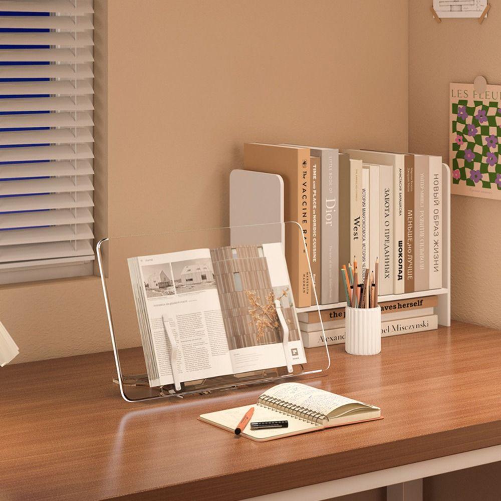 Multi-Functional Acrylic Book Stand 13 Adjustable Tilt Angles Cookbook Bracket  Home