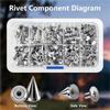 354 Piece Punk Pick and Stud Kit, Conical Picks