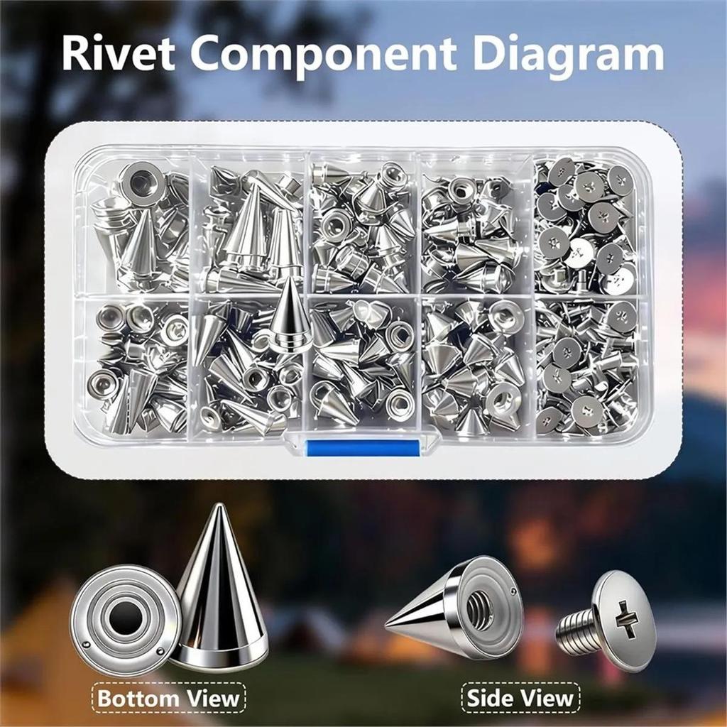 354 Piece Punk Pick and Stud Kit, Conical Picks