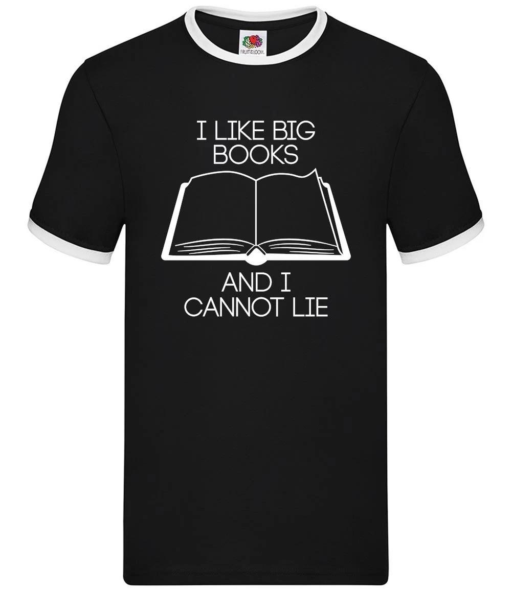 I Like Big Books And I Cannot Lie - Mens Ringer - Bookworm Bibliophile Book XXXL