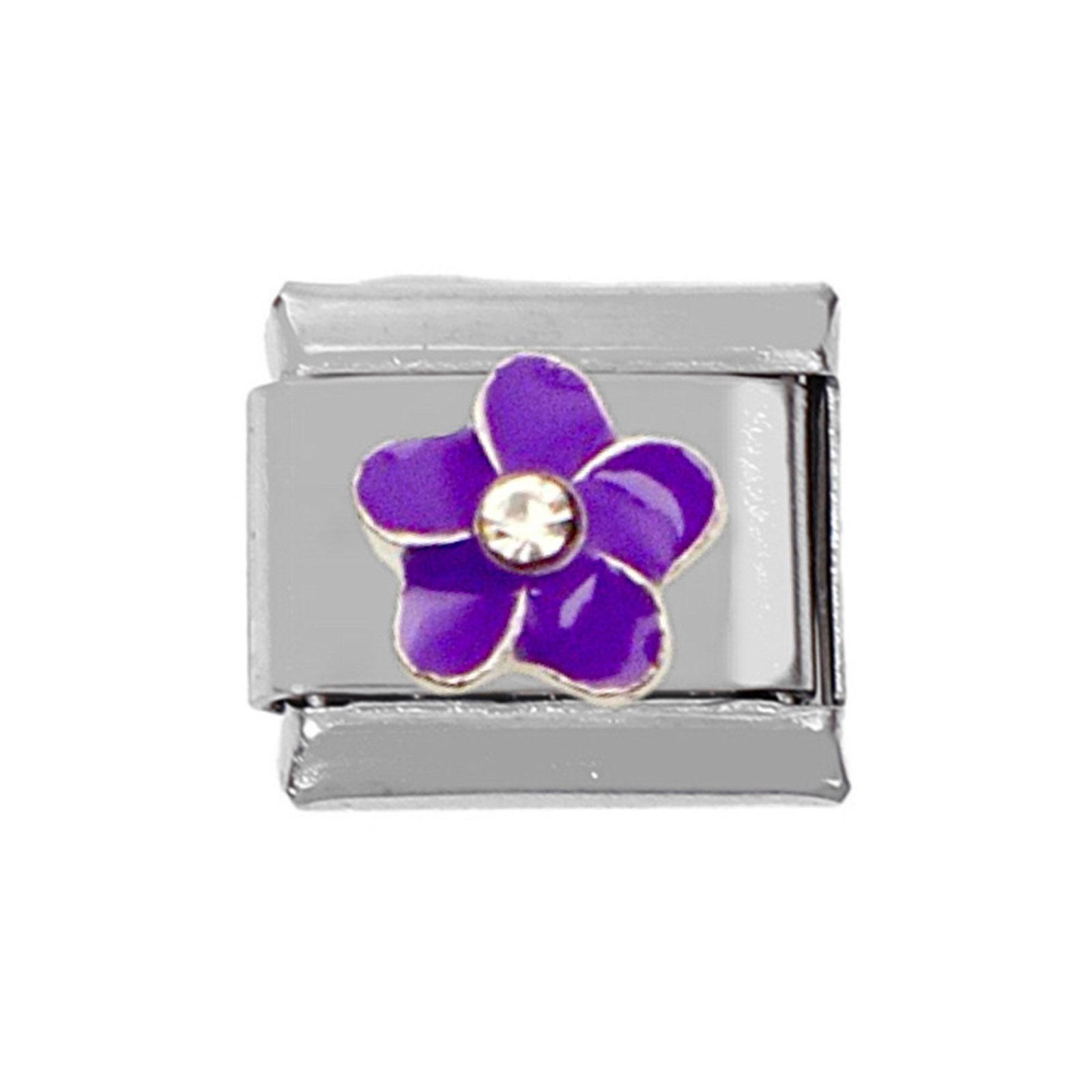 

DIY Цветочные итальянские подвески-звенья подходят для браслета 9 мм, аксессуары для браслетов из нержавеющей стали, ювелирные изделия, цветочный модуль