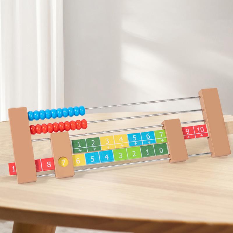 Wooden Abacus Math Tool for Kids: Addition 1-10 & 1-20 Early Learning Toy